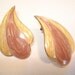 Vintage Earrings, Enamel Earrings Creme Metal Earrings Vintage Jewelry, Enamel Swirl Taupe Mauve