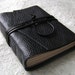 Leather Journal, Raven Black, handmade journal by Dancing Grey Studio on Etsy