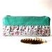 SALE 20% OFF - Prices already reduced - New Mini True Romantic Pouch in emerald cotton / floral fabric