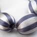 Fabric Bead Necklace. Blue Silver. Gunmetal Chain - Montana (SALE)