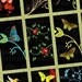 Secret Garden / Flowers / Vivid Colors - 1x2 Inch Rectangle Tiles Digital JPG Collage Sheet