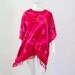 Magenta in Motion Tie-Dye Swing Top with Fringe and Flowing Kimono Sleeves