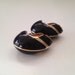 St. John's Gold and Black Enamel Couture Vintage Clip On Earrings - RARE