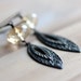 Dangle Earrings with Citrine Yellow Czech Glass and Black Vintage Large Art Deco Earrings