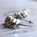 Large Hoop Ruffle Earrings in Oxidized Sterling Silver - Glimmer Minimalist Modern Boho Under 30 Gift