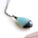 Ombre Necklace - Blue and Black Chalcedony Pendant on Sterling Silver Chain Modern Fashion