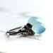 Blue Gemstone Earrings, Wire Wrapped Blue Chalcedony Briolette Earrings on Sterling Silver Ear Wires - Isle of Capri
