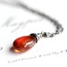 Orange Gemstone Necklace Tundra Sapphire Wire Wrapped in Oxidized Sterling Silver on Sterling Silver Chain - Cognac