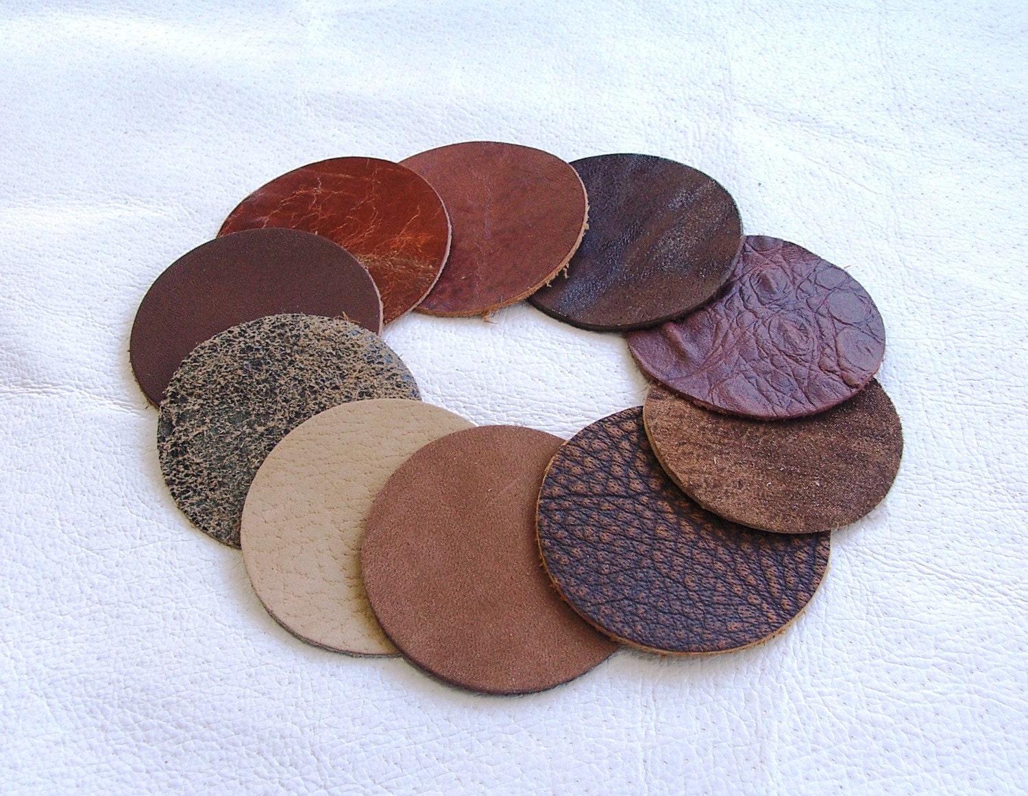 Shades Of Brown Leather Circles