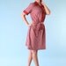 Vintage Mod Mini Tunic Shift Dress Gingham Checkered Plaid s m 60s 70s