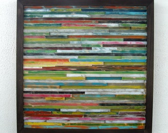 Reclaimed Wood Art - Wall Sculpture - Abstract Painting on Wood