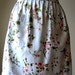 Vintage Apron Gray BLUE FLOWERS vintage Sixties Spring PRINT kitchen pinafore