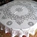 Tablecloth QUAKER LACE Style tablecloth Round Bone White Cotton Star Flowers
