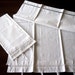 PILLOW CASE Pair Very Vintage Hemstitched Pleats Standard WHITE String Ties Set 2