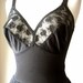 SLIP Vintage Supple Tricot and Lace FULL Dress LENGTH Ballet Cut Black LAce Hem Sz 33