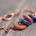 Bracelet Goldstone Navy Blue Lapis Lazuli indigo blue spice Copper Chain rustic