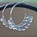 Hoop Earrings Argentium Sterling Silver Labradorite wire wrapped gray blue minimalist design rusteam