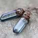 Sapphire Blue Earrings Mystic Quartz Copper Rustic Tribal Woodland fashion rusteam Free Shipping