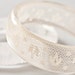 Resin Bangle Bracelet Vintage French Lace Ivory White Wide Cuff OOAK cream champagne wedding tbteam