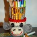 Sock Monkey Cup Sleeve, Cozy or Child's Desk Accessory, Container Cover