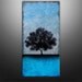 Abstract Modern Painting Landscape Tree Art by Gabriela 48x24 Blue