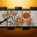 Abstract Modern Asian Zen Blossom Tree Landscape Painting Original Art by Gabriela 50x30