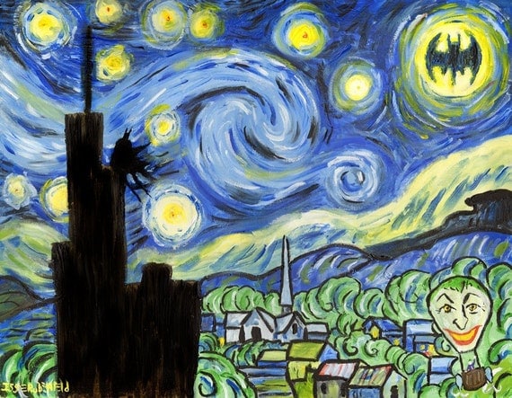 Dark Starry Knight Print- Batman