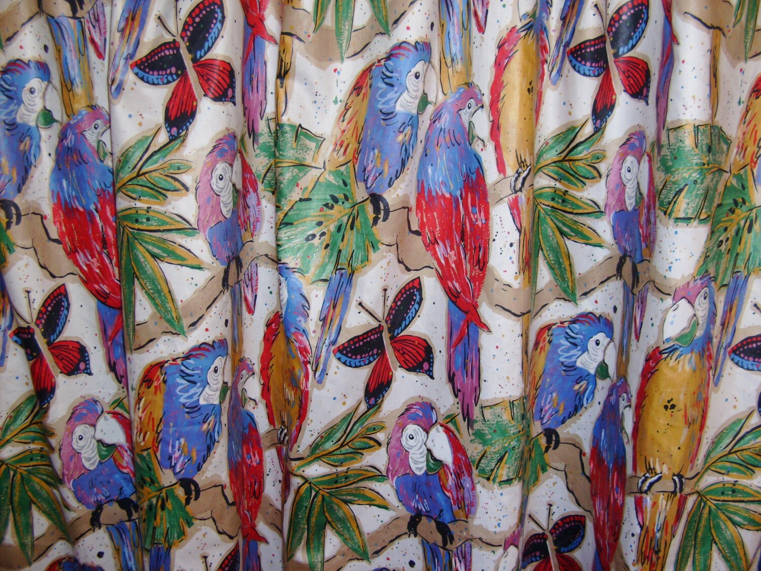 Tropical Rainforest Parrot Shower Curtain