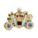 RESERVED Kramer Of NY Enamel and Rhinestone Coach Brooch