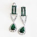 Vendome Green and Clear Dangling Earrings
