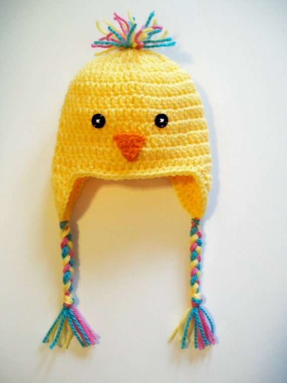 Items similar to Crochet Baby Bird Chick Hat Beanie - Yellow Bird Hat ...