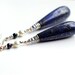 Lapis Lazuli Earrings - Dark Royal Blue Lapis Elongated Drops | Pearls | Crystal | Black Spinel - Silver and Gold Mix - Gift Ready to Ship