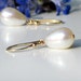 Pearl Earrings / Ivory White Freshwater Teardrop Pearls in 14k Gold Filled / Petite Dangle - Snow Drop