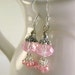 Pink Chinese Faceted Rondelle Earrings