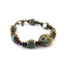 Turquoise Lapis Bracelet Tibetan Coral Bronze Teal Window Bead Beaded Strung Handmade