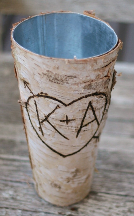 Personalized Birch Vase Home Decor Rustic Chic (Item Number MHD100003) by braggingbags