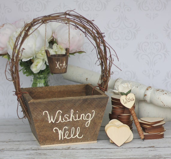 Wedding Guest Book Rustic Personalized Wishing Well (item P10440) by braggingbags