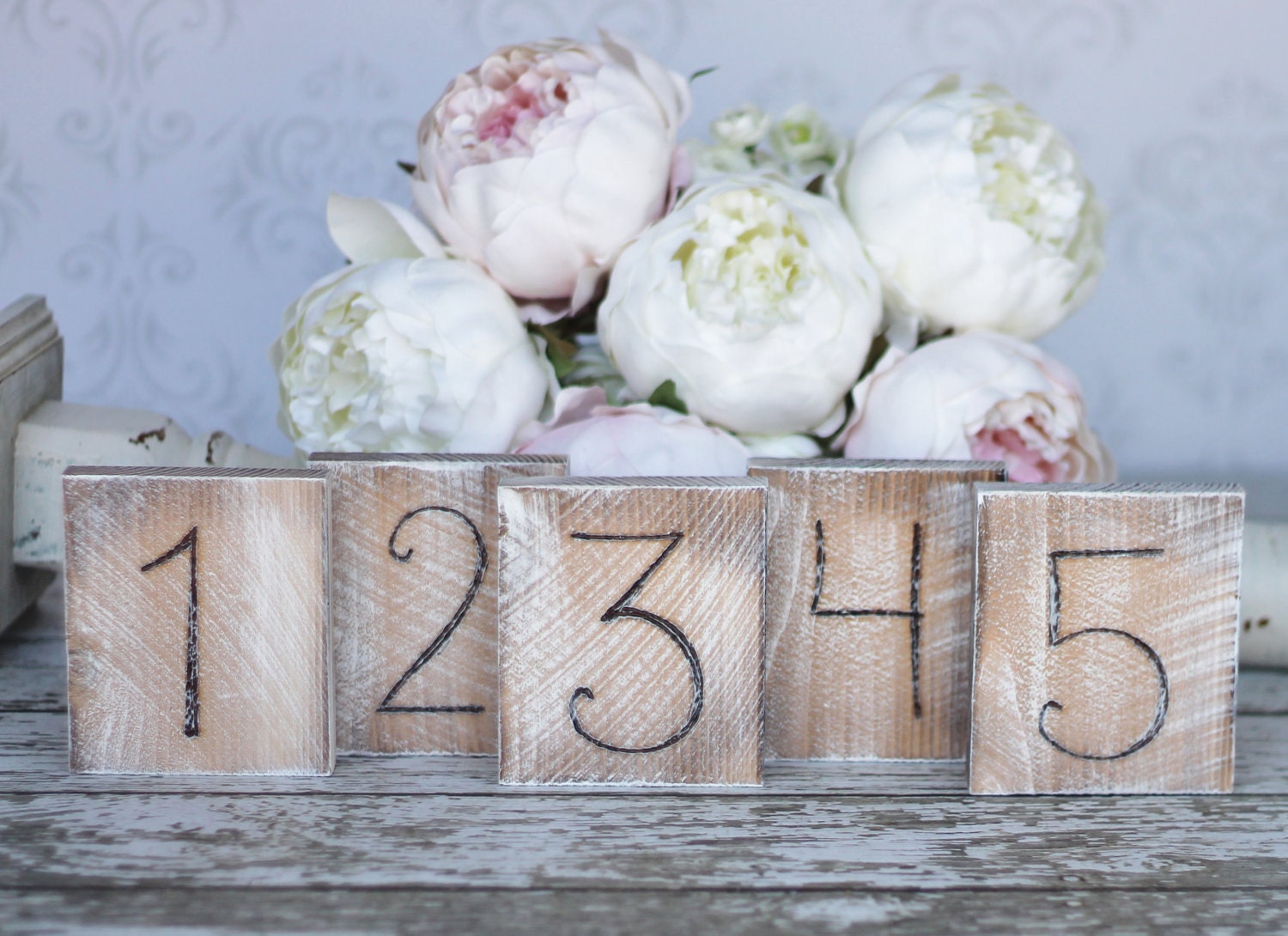 Country Table Numbers Distressed Wedding Decor Rustic Barn Farm Shabby Chic Decor (item P10361)