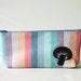 pastel rainbow clutch : purple mushroom on candy-colored stripes - "somewhere over the rainbow"