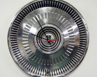 1964 Ford Fairlane Hubcap Wall Clock - Retro Car Part Clock