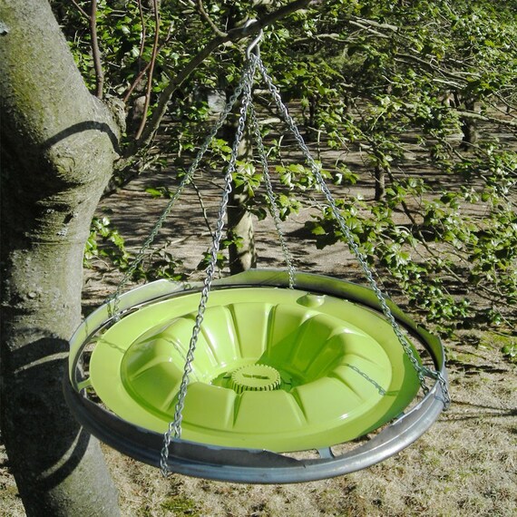 Recycled Bird Feeder Chevy Hubcap Bird Feeder by StarlingInk