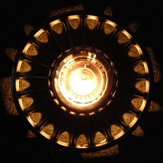 Hanging Lamp 1967 Ford Mustang Hubcap Lighting Wall Sconce