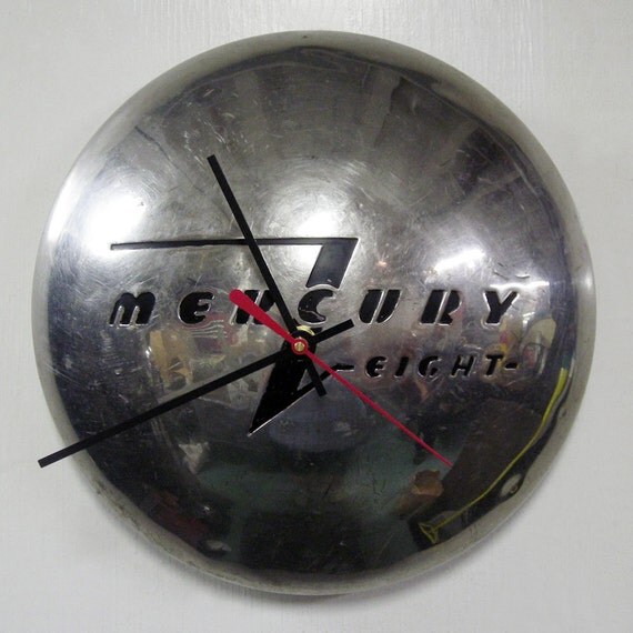1940 Mercury 8 Hubcap Clock Retro Car Wall Clock