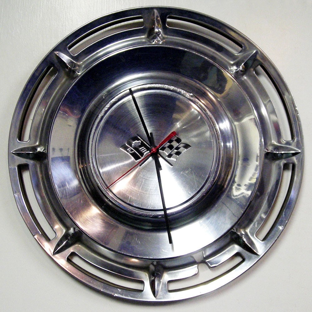 Chevy Impala Wall Clock 1960 Chevrolet Hubcap Clock