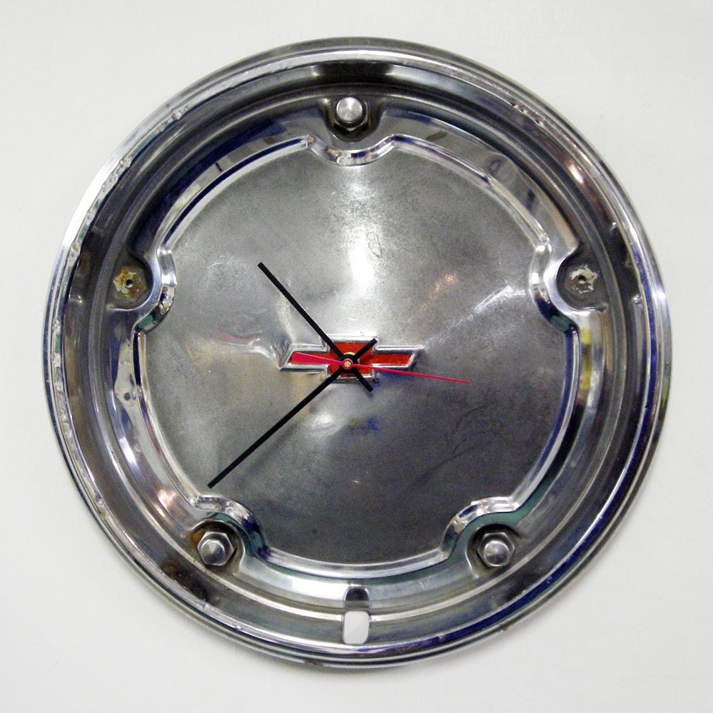1967 1968 Chevrolet Truck Hubcap Wall Clock Retro 60's