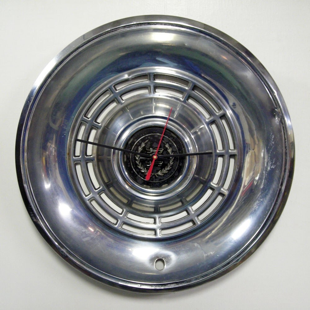 1977 mercury hubcap clock vintage car clock retro