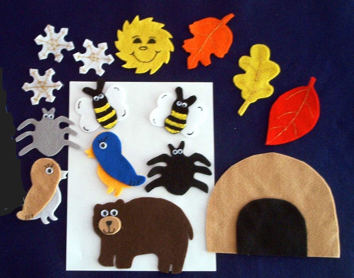 Sleepy Bear Flannel Board Felt Story Set/Felt