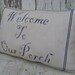 Handmade Porch Swing Pillow....Welcome to Our Porch...Treasury Item...in BLUE