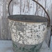 Old Heavy Duty Metal Bucket....green and white paint