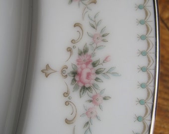 Vintage Noritake Fairmont Oval Platter Handled with Platinum Trim
